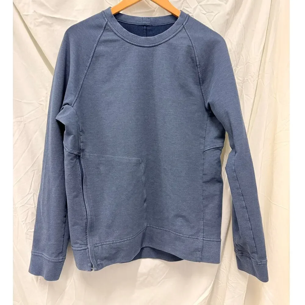 Lululemon City Sweat Crew Heathered True Navy Medium Loungwear Cozy‎ Warm